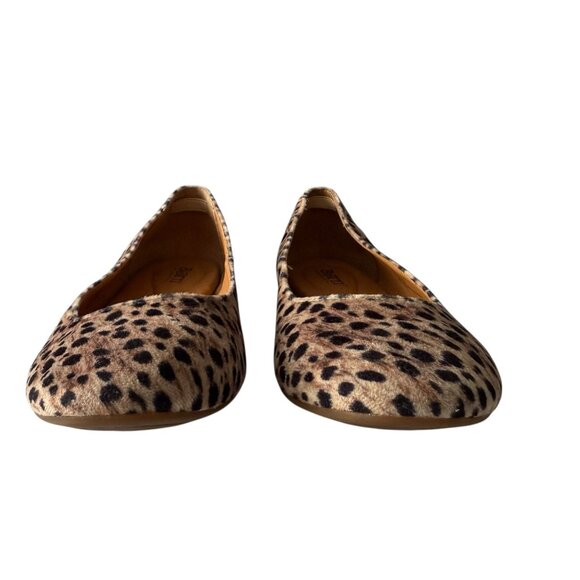 Born Adour Leopard Print Leather Ballet Flats Womens Slip-On Shoes Size 7 Animal - Picture 5 of 9
